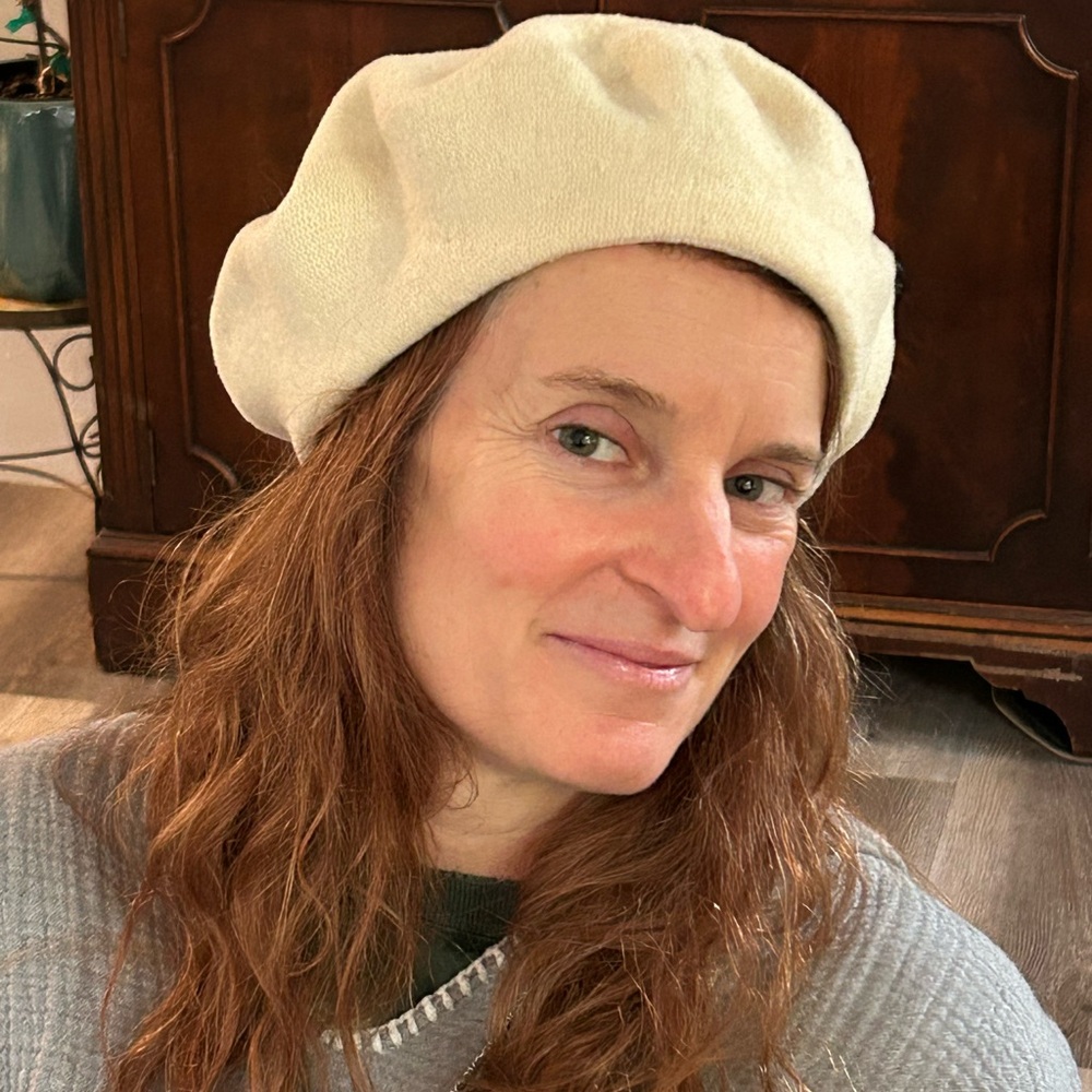Cream Beret Hat